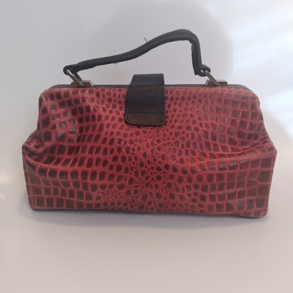 PACO faux Red Snake Skin tote - Picture 5 of 5